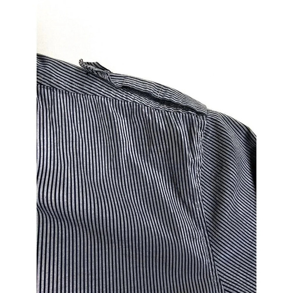 Calvin Klein Modern Fit Size Medium Men's Gray Navy Stripe Long Sleeve Shirt - Picture 9 of 12